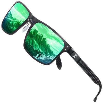 DUCO Retro Square Polarized Sunglasses for Men Vintage Sun Glasses Fishing Shades UV Protection Carbon Fiber DC8208