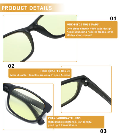 DUCO TR90 Flexible Square Glasses  Eyewear 8016