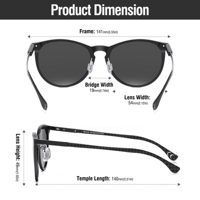 DUCO Men's Sunglasses Polarized for Men Women, Trendy Round Aluminum-magnesium Sun Glasses UV400 Protection DC3017