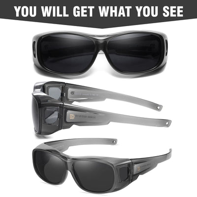DUCO Over Glasses Sunglasses for Women Men, Polarized Fit Over Sunglasses UV400 Protection TR90 Wrap Around Sunglasses DC8965