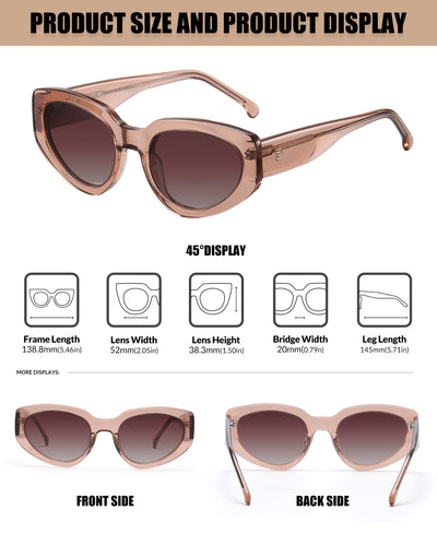 DUCO GLASSES-The right kind of shady DUCO Retro Cat Eye Sunglasses for Women Men UV400 Protection Sun Glasses Acetate Frame Vintage Shades DC1103 Duco 