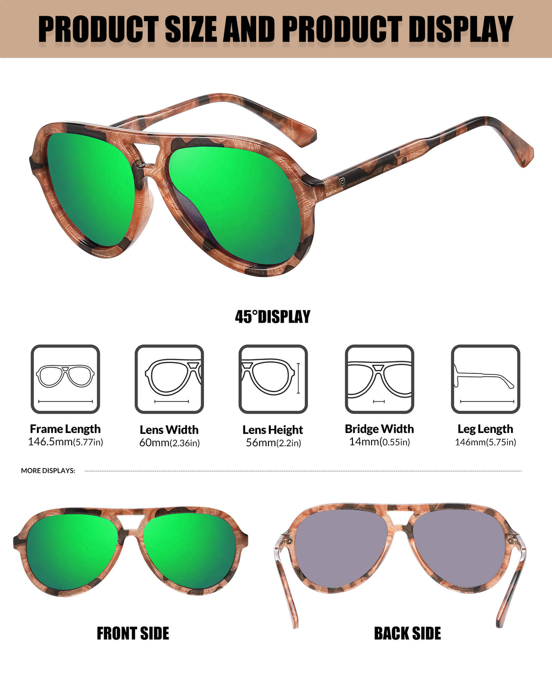 DUCO Retro Vintage Polarized Sunglasses Classic Aviator Sunglasses for – DUCO  GLASSES-The right kind of shady