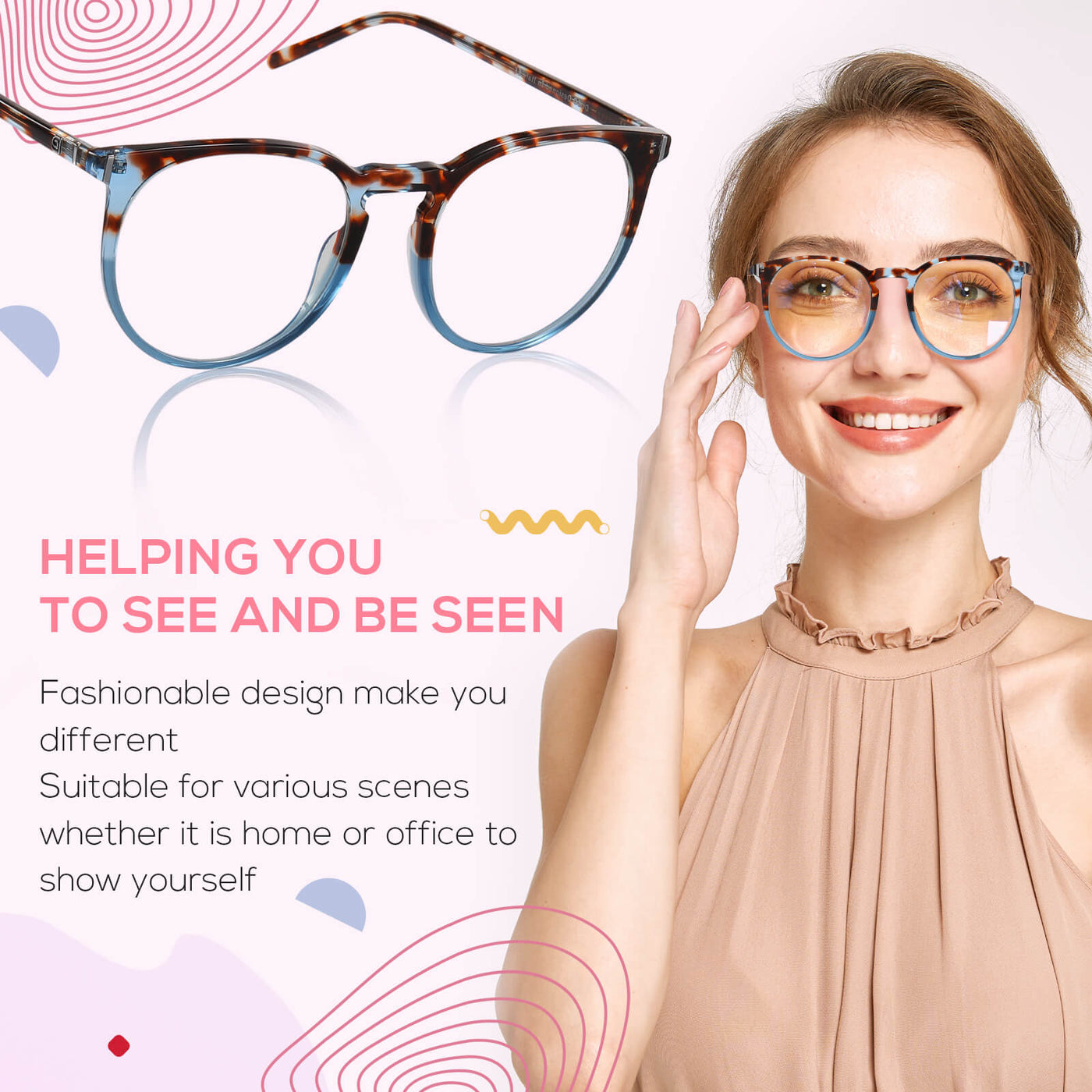 DUCO GLASSES-The right kind of shady Duco Blue Light Glasses for Men Women Round Fashion Retro Acetate Frame Anti Eye Strain Computer Eyeglasses DC8301 Duco 