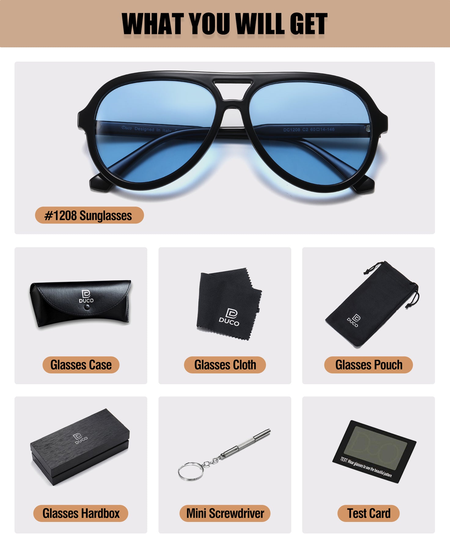 DUCO Retro Vintage Polarized Sunglasses Classic Sunglasses for Women M – DUCO  GLASSES-The right kind of shady