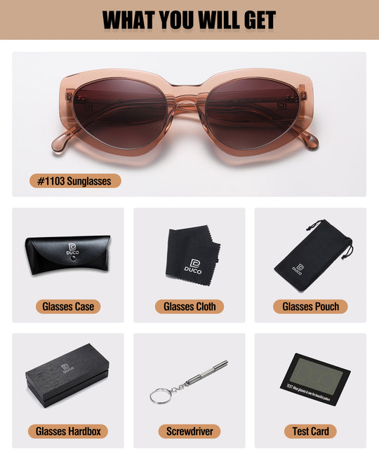 Acetate Cat Eye Sunglasses with UV400 Protection and Case Acetate Frame Sunglasses with UV400 Protection for Men  main image 4