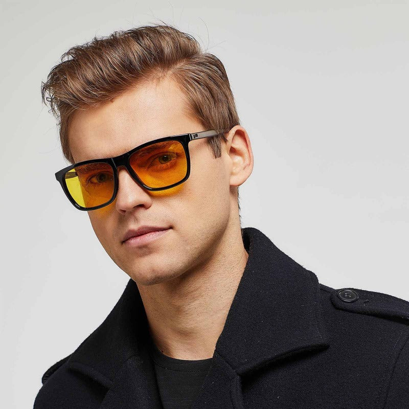 Duco Night Driving Glasses for Headlight Anti-glare Night Time Yellow Lenses 3029y