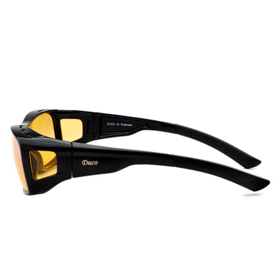 DUCO GLASSES-The right kind of shady Duco Night Vision Glasses for Driving at Dusk Rainy Day Anti Glare Fit Over Wrap Around Eyewear Glasses UV400 Polarized Duco Men