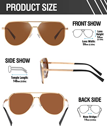 DUCO Retro Sunglasses for Men Women Oversized Vintage Fashion Shades DC3039