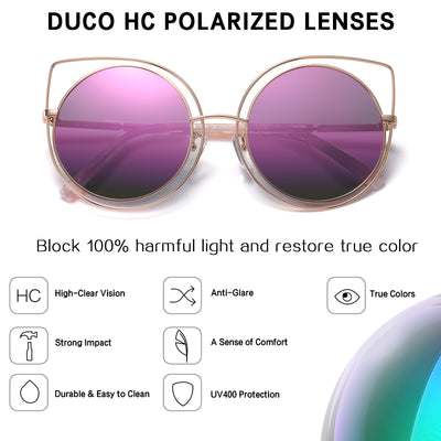 DUCO GLASSES-The right kind of shady DUCO Classic Vintage Cateye Polarized Sunglasses For Women 100%UV Protection W002 Duco Women