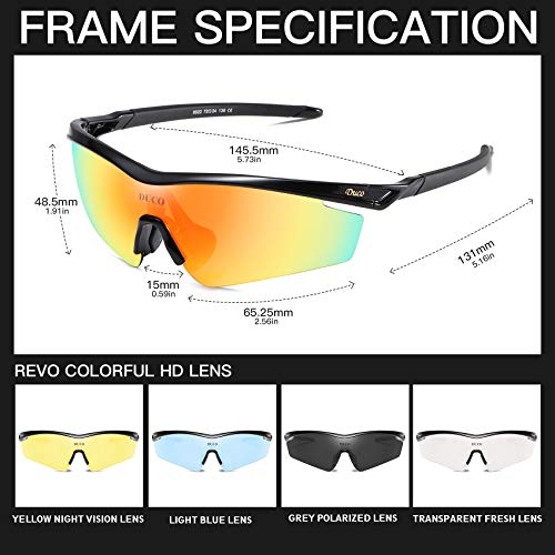 Duco White Frame Orange Lens Sports  fit overs sunglasses unisex Amazon.com: DUCO Fit Over Sunglasses Wraparound Sunglasses  main image 3