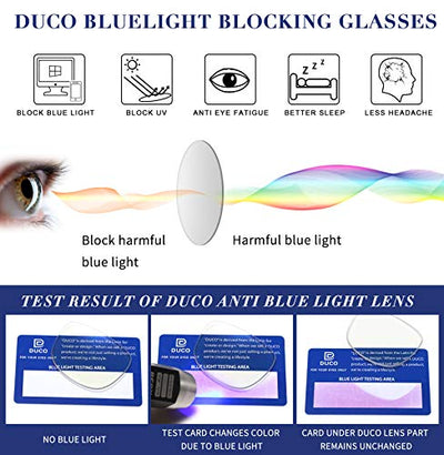 DUCO Blue Light Glasses Gaming Computer TV Phone for Kids Age 6-10 K023