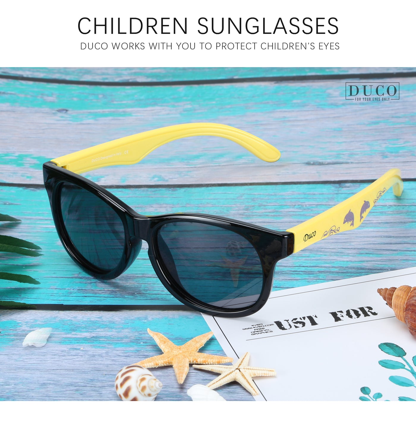 DUCO GLASSES-The right kind of shady DUCO TPEE Kids Sport Polarized Sunglasses For Kids Boys Girls Rubber Flexible Frame Sunglasses UV Protection Duco Sunglasses