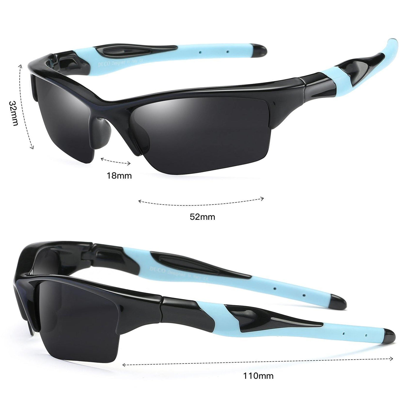 DUCO GLASSES-The right kind of shady DUCO Polarized Kids Sunglasses UV400 for Boys Girls Baseball Sport K014 Duco Sunglasses