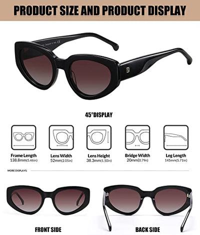 DUCO GLASSES-The right kind of shady DUCO Retro Cat Eye Sunglasses for Women Men UV400 Protection Sun Glasses Acetate Frame Vintage Shades DC1103 Duco 