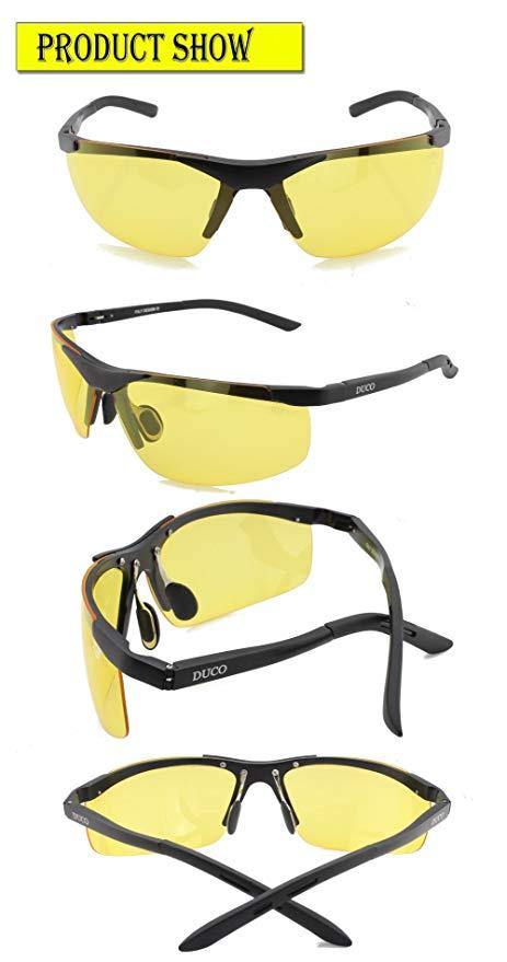 DUCO GLASSES-The right kind of shady DUCO HD Anti Glare Night-vision Headlight Polarized Al-Mg Metal Frame Glasses for Driving 8125 Duco Sunglasses