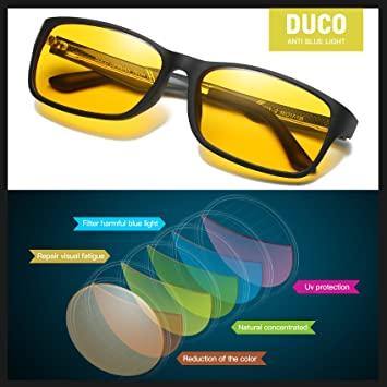 DUCO GLASSES-The right kind of shady Duco Glasses for Video Games PRO Anti-Glare Protection Anti-Fatigue Anti UV - Blue Light Blocking Glasses for Smartphone Screens, Computer or tv 223 DUCOGLASSES Sunglasses
