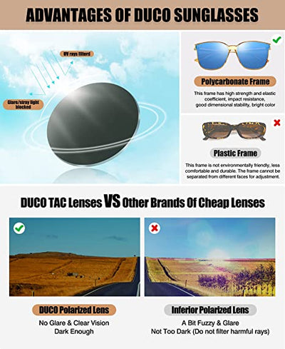 DUCO GLASSES-The right kind of shady Duco Vintage Retro Round Sunglasses for Women Men with UV Protection Fashion for Beaches W016 Duco Women