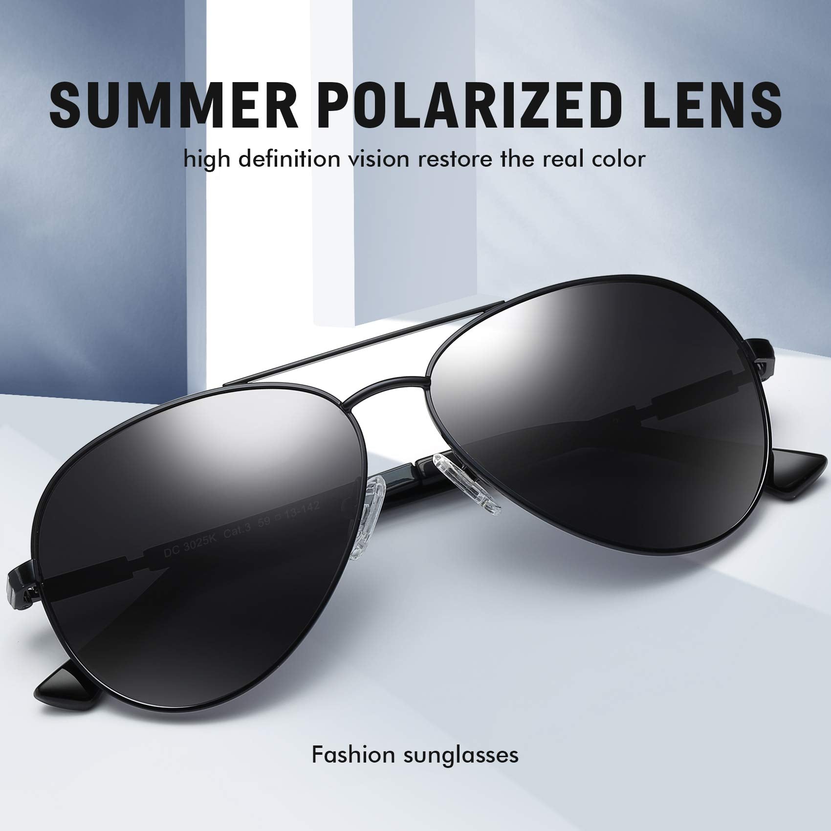 DUCO Aviator Style Polarized Sunglasses for Men and Women 3025K