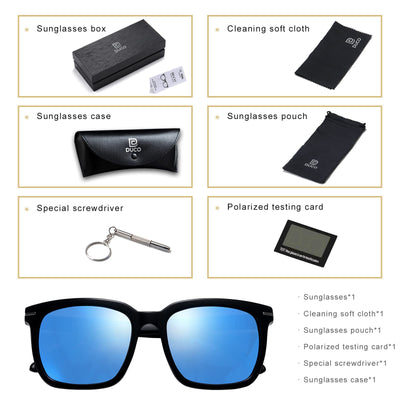 DUCO Polarized Sunglasses Designer Acetate Frame UV Protection Lens DC8288