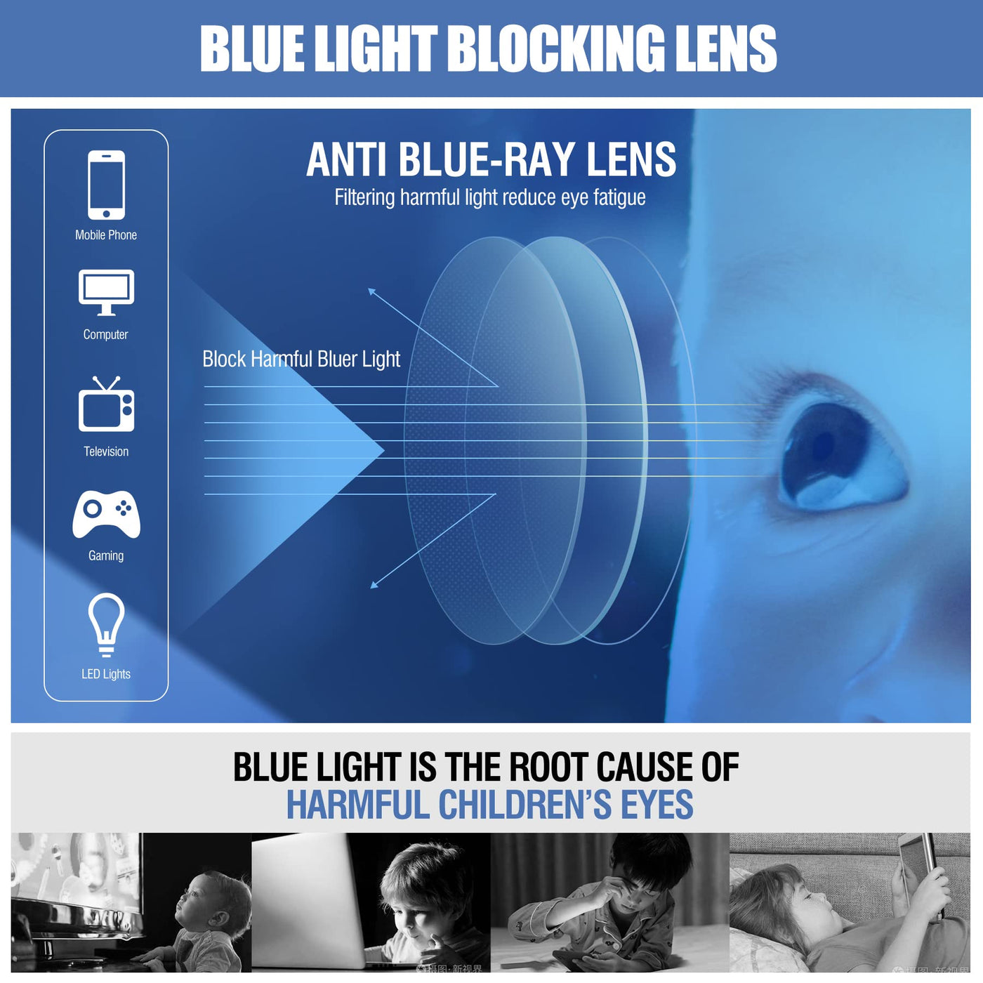 DUCO Blue Light Blocking Glasses Gaming Computer Glasses Eyeglasses Frames K026
