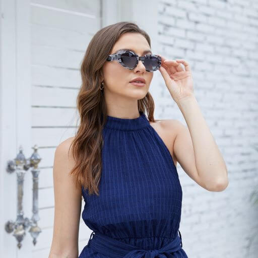 DUCO Retro Cat Eye Sunglasses for Women Men UV400 Protection 
