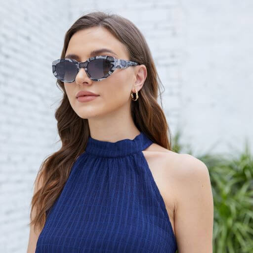 DUCO Retro Cat Eye Sunglasses for Women Men UV400 Protection  display picture 3