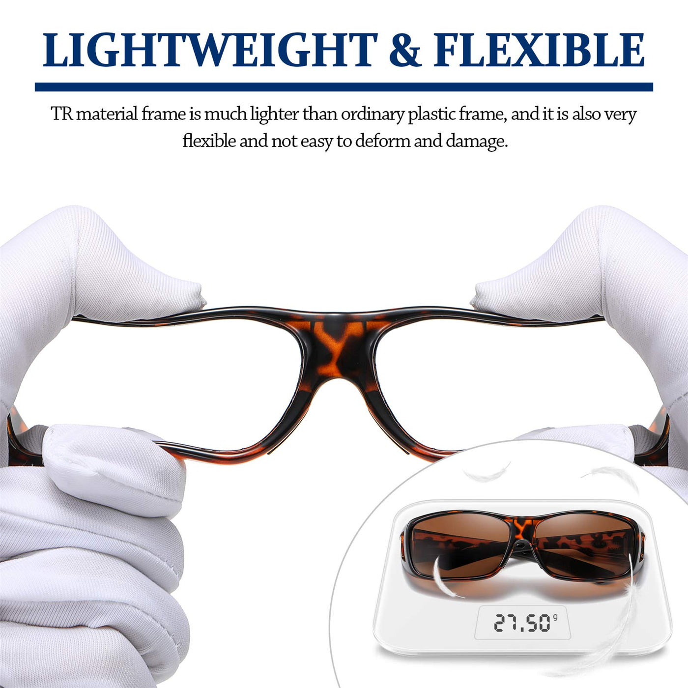 DUCO Men's Wraparound Fitover Polarizd Wear Over Sunglasses 8953
