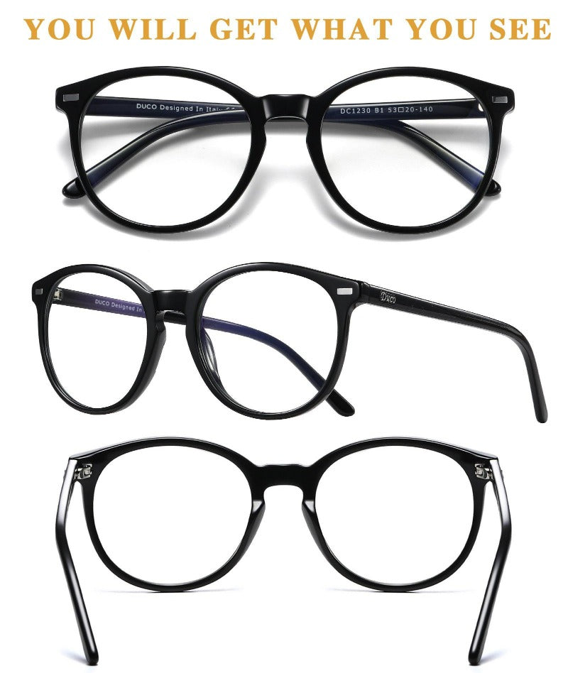 DUCO GLASSES-The right kind of shady DUCO Handmade Acetate Premium Eyewear Blue Light Blocking Glasses for Women Glasses for Computer Eye Strain 1230 Duco Sunglasses